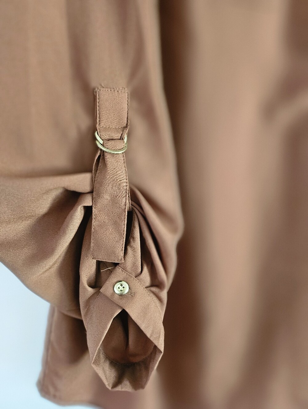1X- dressbarn- Rust-Tone Utility Button Henley Tunic - Picture 2 of 6